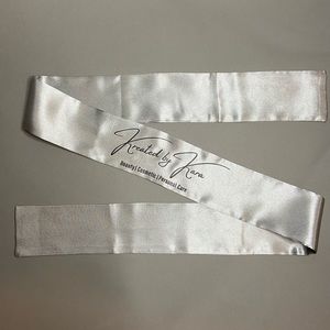 Silver Satin Edge Wrap, BLACK writing